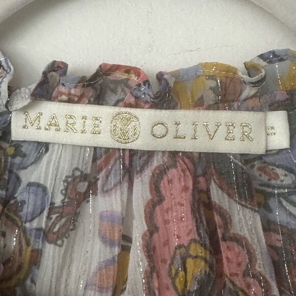 Marie Oliver Silk Blend Peasant Blouse M - Picture 5 of 6